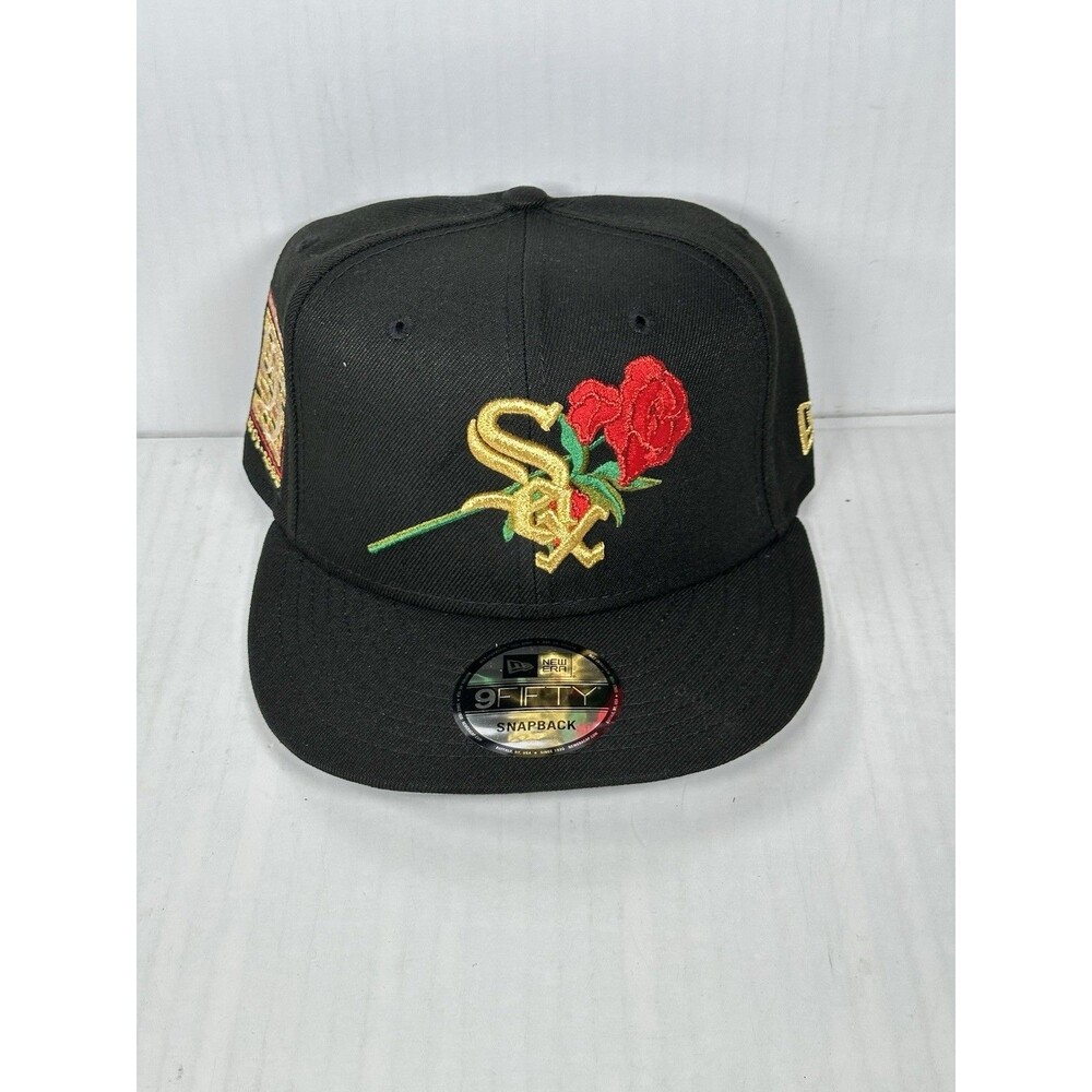 New Era Chicago White Sox 9FIFTY Black Gold Rose 95 Years 1901-1995 Snapback Hat